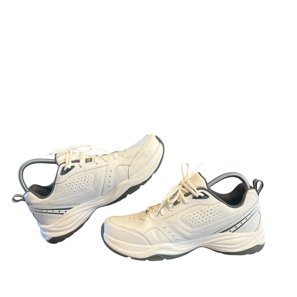 NWOB Kirkland Signature Men's Athletic Leather Shoes White Grey US Size 10